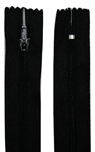 50 Fermetures éclair, 25 cm lang, 24 mm breit, Spiralbindung, Farbe: schwarz von Jajasio