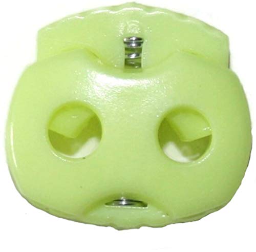 Fluoreszierende Kordelstopper 10 STK (2-Loch), bis 3mm Kordeldurchmesser #24 01 - Fluoreszierende gelb von Jajasio