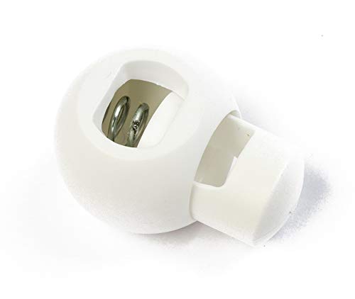 Jajasio 10 Kordelstopper 1 Loch bis 6mm Kordeldurchmesser #14 / Farbe: Weiss von Jajasio