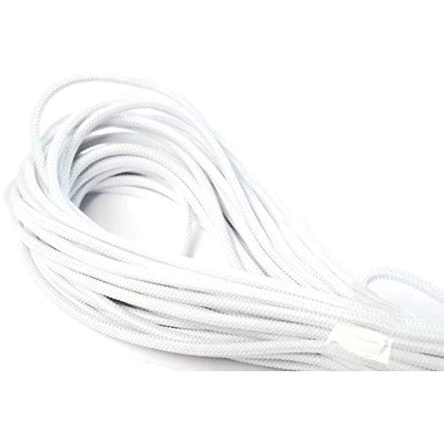 Jajasio 10 m Gummikordel 3mm, Elastische Kordel Auswahl aus 37 Farben Gummischnur Elastische Kordel/Farbe: 01 - weiss von Jajasio