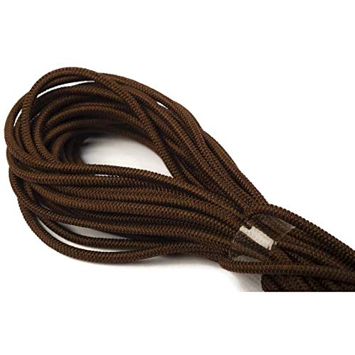 Jajasio 10 m Gummikordel 3mm, Elastische Kordel Auswahl aus 37 Farben Gummischnur Elastische Kordel/Farbe: 28 - braun von Jajasio