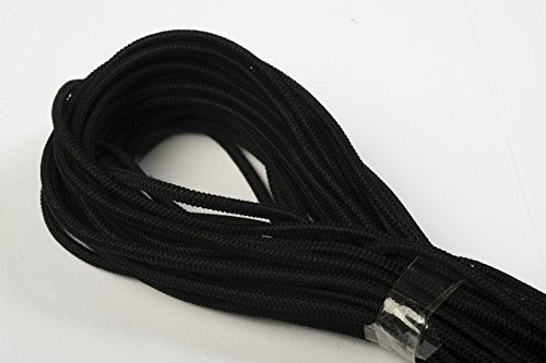 Jajasio 10 m Gummikordel 3mm, Elastische Kordel Auswahl aus 37 Farben Gummischnur Elastische Kordel/Farbe: 29 - schwarz von Jajasio