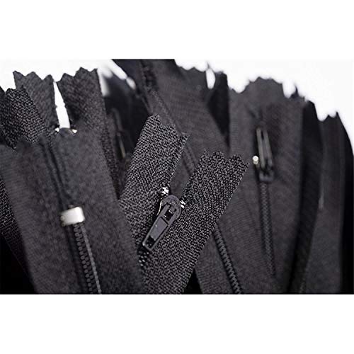 Jajasio 100 Reißverschlüsse Nicht teilbar in Farbe schwarz 12cm von Jajasio