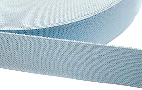 Jajasio 12 Meter Gummiband zum Nähen in 20 Farben elastische Band für Kleid Rock Hosen 11 - hellblau 15mm von Jajasio