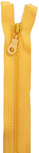 Jajasio 2 Reißverschlüsse mit Zähnchen teilbar, 30 cm lang Reißverschluss Kunststoff für Jacken/Farbe: 04 - gelb von Jajasio