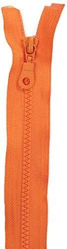 Jajasio 2 STK. Reißverschlüsse Grob Kunststoff 5mm teilbar in 25 Farben Grober Reißverschluss für Jacken Taschen orange 35cm von Jajasio