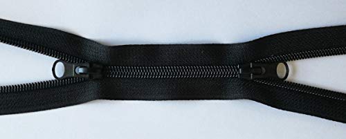 Jajasio 2 Wege Reißverschluss 60cm lang, 5mm Spiral Zweiwege Farbe: schwarz von Jajasio