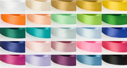 Jajasio 25 Rollen Satinband Geschenkband 25 Farben Satin Schleifenband Dekoband 38mm Breit 27,4m Lang Satinbänder Bunt Stoffband Seidenband Stoff Bänder Zum Basteln und Geschenk Party Hochzeit von Jajasio