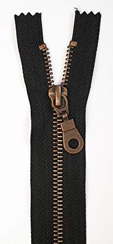 Jajasio 3 STK. Reißverschluss Metall Altmessing Nicht teilbar in 13 Farben schwarz 30cm Metallreißverschluss für Jacken Mantel von Jajasio