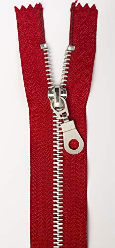 Jajasio 3 STK. Reißverschluss Metall Aluminium Nicht teilbar in 13 Farben rot 25cm Metallreißverschluss für Jacken Taschen Hose Geldböre Jeans von Jajasio