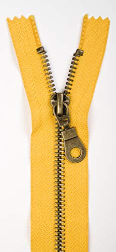 Jajasio 3 STK. Reißverschluss Metall Messing Nicht teilbar in 13 Farben gelb 30cm Metallreißverschluss für Jacken Taschen Hose Geldböre Jeans von Jajasio