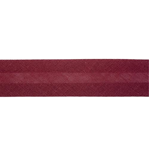 Jajasio Baumwoll Schrägband 19mm breit in 24 Farben, Einfassband Baumwolle Nahtband 10 ? dunkelrot von Jajasio