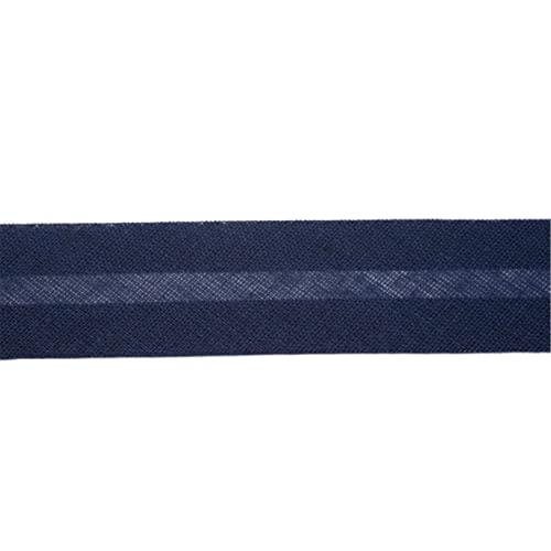 Jajasio Baumwoll Schrägband 25mm breit in 24 Farben, Einfassband Baumwolle Nahtband 21 ? dunkelblau von Jajasio