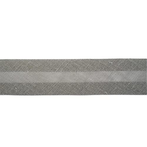 Jajasio Baumwoll Schrägband 25mm breit in 24 Farben, Einfassband Baumwolle Nahtband 23 ? dunkelgrau von Jajasio