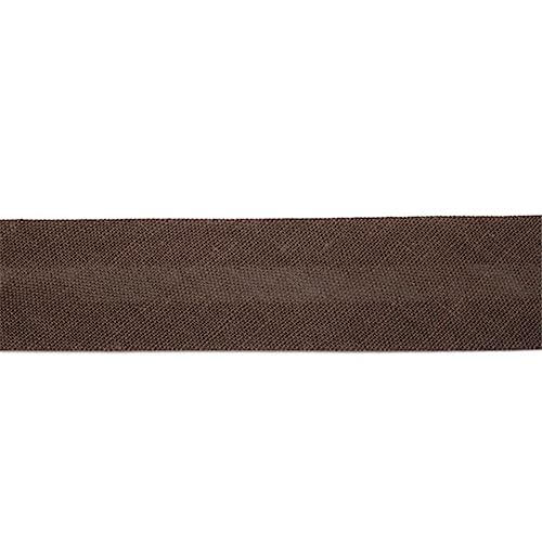 Jajasio Baumwoll Schrägband 25mm breit in 40 Farben, Einfassband Baumwolle Nahtband/Farbe: 06 - dunkelbraun von Jajasio