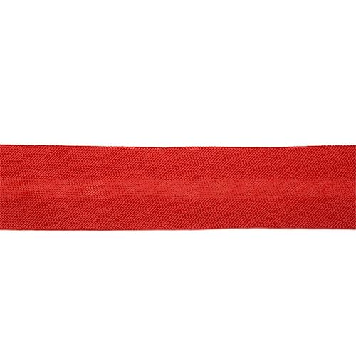 Jajasio Baumwoll Schrägband 25mm breit in 40 Farben, Einfassband Baumwolle Nahtband/Farbe: 12 - tomatenrot von Jajasio
