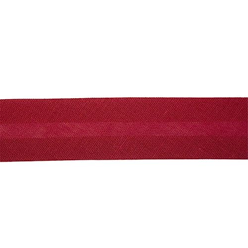 Jajasio Baumwoll Schrägband 25mm breit in 40 Farben, Einfassband Baumwolle Nahtband/Farbe: 13 - weinrot von Jajasio