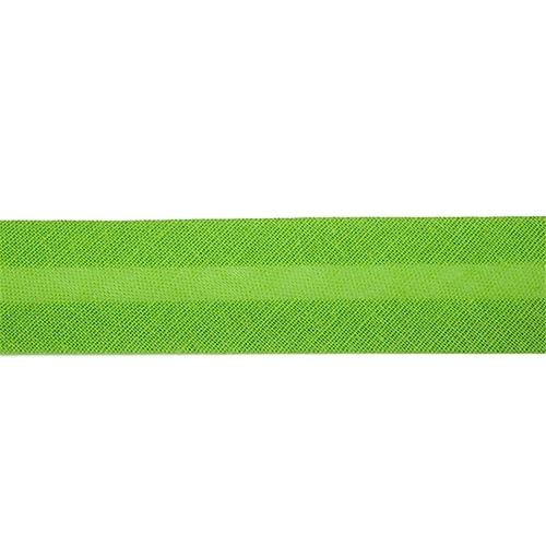 Jajasio Baumwoll Schrägband 25mm breit in 40 Farben, Einfassband Baumwolle Nahtband/Farbe: 21 - maigrün von Jajasio
