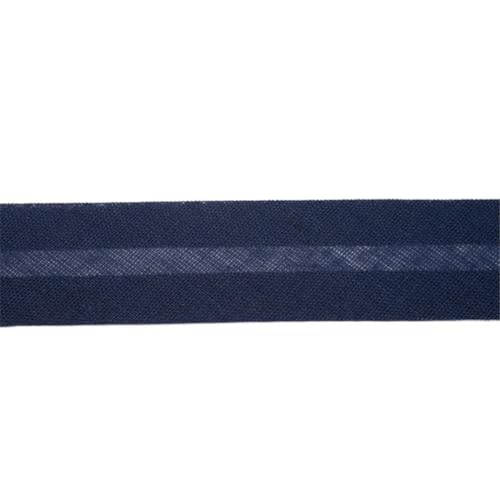 Jajasio Baumwoll Schrägband 25mm breit in 40 Farben, Einfassband Baumwolle Nahtband/Farbe: 36 - dunkelblau von Jajasio
