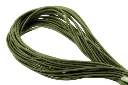 Jajasio Elastische Kordeln/Hutgummi 1,5 mm dick in 19 Farben 11 / olivgrün 10 m von Jajasio