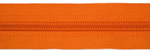 Jajasio Endlosreißverschluss mit Zipper 3mm (Nonlock), 5 Meter, Reißverschluss endlos Auswahl aus 40 Farben/Farbe: 58 – orange von Jajasio
