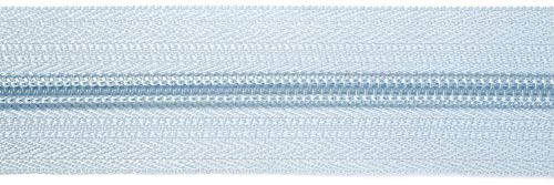 Jajasio Endlosreißverschluss mit Zipper 3mm (Nonlock), 5 Meter, Reißverschluss endlos Auswahl aus 40 Farben/Farbe: 71 – hellblau von Jajasio