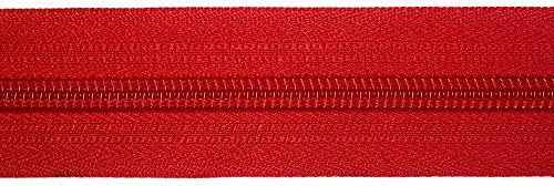 Jajasio Endlosreißverschluss mit Zipper 3mm (Nonlock), 50 Meter, Reißverschluss endlos Auswahl aus 40 Farben/Farbe: 69 – Tomatenrot von Jajasio