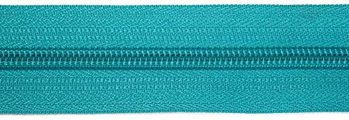 Jajasio Endlosreißverschluss mit Zipper 3mm (Nonlock), 50 Meter, Reißverschluss endlos Auswahl aus 40 Farben/Farbe: 78 – türkis von Jajasio