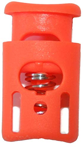 Jajasio Fluoreszierende Kordelstopper 10 STK. (1-Loch), bis 6mm Kordeldurchmesser #28 02 - Fluoreszierende orange von Jajasio