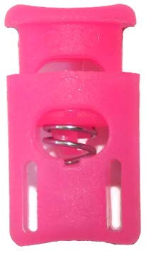 Jajasio Fluoreszierende Kordelstopper 10 STK. (1-Loch), bis 6mm Kordeldurchmesser #28 03 - Fluoreszierende pink von Jajasio
