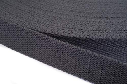 Jajasio Gurtband Baumwolle 10mm Breit, Baumwollgurtband Taschengurtband 19 - dunkelgrau 12 Meter von Jajasio