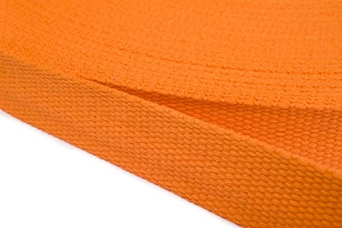 Jajasio Gurtband Baumwolle 25mm Breit, Baumwollgurtband Taschengurtband 06 - orange 12 Meter von Jajasio
