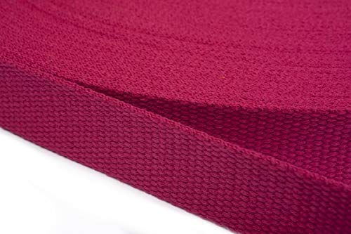 Jajasio Gurtband Baumwolle 25mm Breit, Baumwollgurtband Taschengurtband 08 - Fuchsia 12 Meter von Jajasio