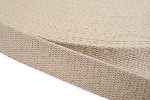 Jajasio Gurtband Baumwolle 30mm Breit, Baumwollgurtband Taschengurtband 03 - beige 12 Meter von Jajasio