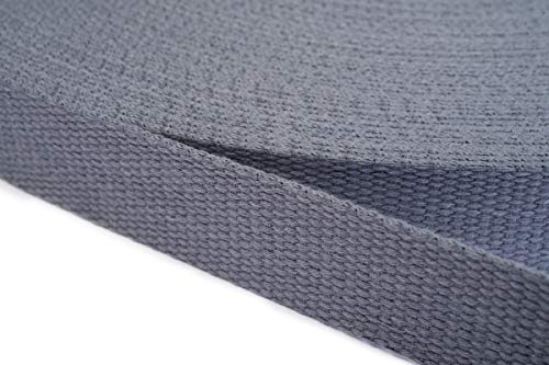 Jajasio Gurtband Baumwolle 30mm Breit, Baumwollgurtband Taschengurtband 18 - Mittelgrau 12 Meter von Jajasio