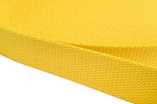 Jajasio Gurtband Baumwolle 40mm Breit, Baumwollgurtband Taschengurtband 05 - gelb 12 Meter von Jajasio