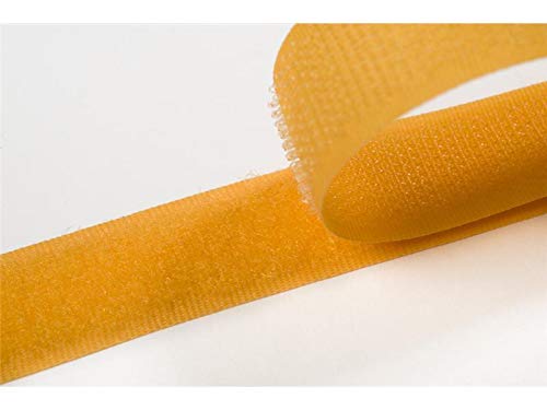 Jajasio Klettband bunt zum Nähen zum aufnähen, 100 mm, gelb #05 1 Meter Flausch und Haken von Jajasio