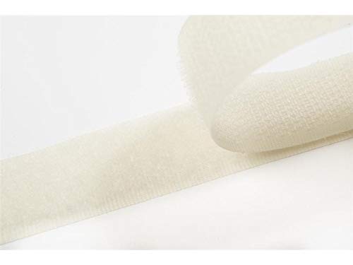 Jajasio Klettband bunt zum Nähen zum aufnähen, 20 mm, Creme #02 4 Meter Flausch und Haken von Jajasio