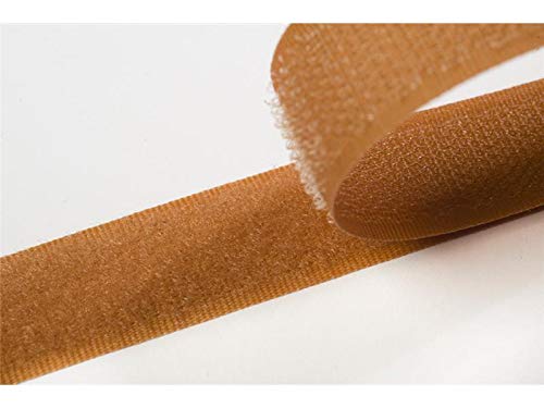 Jajasio Klettband bunt zum Nähen zum aufnähen, 20 mm, Hellbraun #05 25 Meter Flausch und Haken von Jajasio