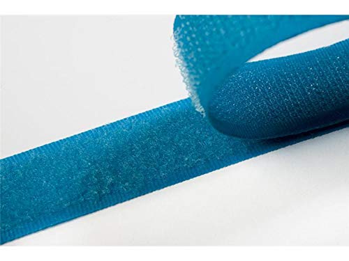 Jajasio Klettband bunt zum Nähen zum aufnähen, 20 mm, Mittelblau #23 25 Meter Flausch und Haken von Jajasio