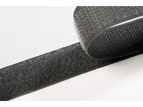 Jajasio Klettband bunt zum Nähen zum aufnähen, 20 mm, dunkelgrau #36 25 Meter Flausch und Haken von Jajasio