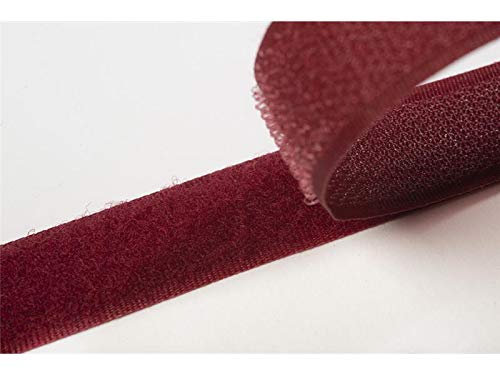 Jajasio Klettband bunt zum Nähen zum aufnähen, 20 mm, dunkelrot #12 4 Meter Flausch und Haken von Jajasio