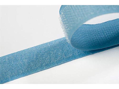 Jajasio Klettband bunt zum Nähen zum aufnähen, 20 mm, hellblau #19 25 Meter Flausch und Haken von Jajasio