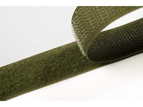 Jajasio Klettband bunt zum Nähen zum aufnähen, 20 mm, olivgrün #34 4 Meter Flausch und Haken von Jajasio