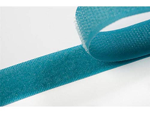 Jajasio Klettband bunt zum Nähen zum aufnähen, 20 mm, türkis #22 4 Meter Flausch und Haken von Jajasio