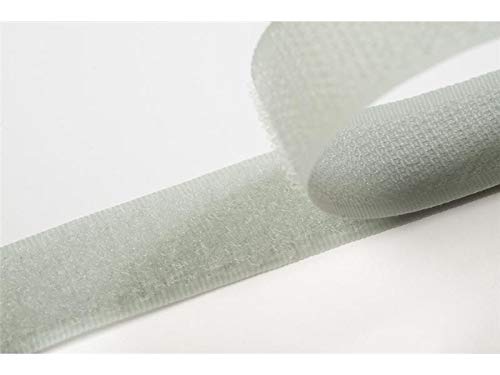 Jajasio Klettband bunt zum Nähen zum aufnähen, 20mm, hellgrau #32 25 Meter Flausch und Haken von Jajasio
