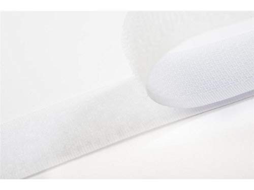 Jajasio Klettband bunt zum Nähen zum aufnähen, 20mm, weiß #01 4 Meter Flausch und Haken von Jajasio