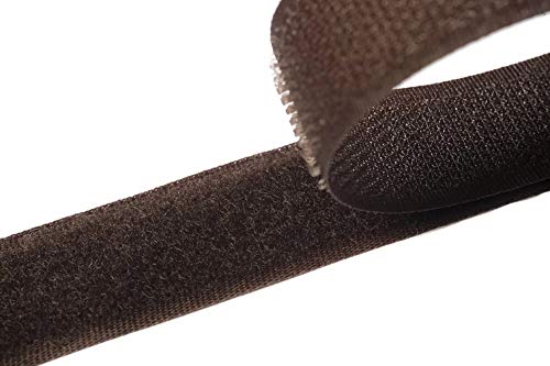 Jajasio Klettband bunt zum Nähen zum aufnähen, 25 mm, braun #03 4 Meter Flausch und Haken von Jajasio