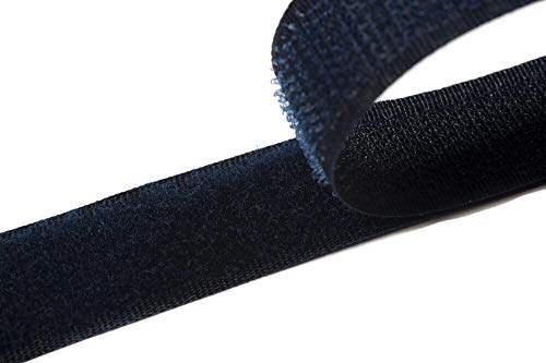 Jajasio Klettband bunt zum Nähen zum aufnähen, 25 mm, dunkelblau #07 25 Meter Flausch und Haken von Jajasio