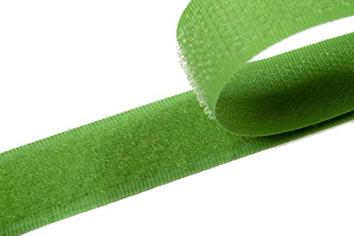 Jajasio Klettband bunt zum Nähen zum aufnähen, 25 mm, frühlingsgrün #08 4 Meter Flausch und Haken von Jajasio